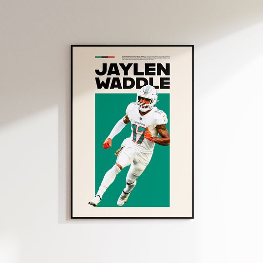 Discover Jaylen Waddle Print, Jaylen Waddle Poster, Football Wall Art, Jaylen Waddle Printable, Super Bowl Champions