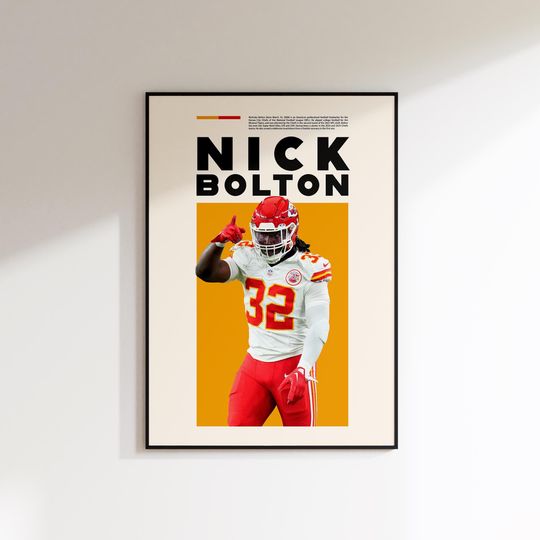 Discover Nick Bolton Print, Nick Bolton Poster, Nick Bolton Printable, Super Bowl Print, Kansas City Chiefs INSTANT DOWNLOAD