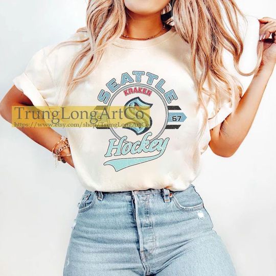 Discover Vintage seattle kraken Ice Hockey Crewneck Sweatshirt, Custom Hockey Sweatshirt, Gifts for kraken fans , Unisex , Tee ,Trending