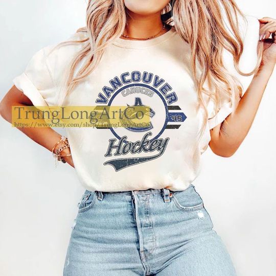 Discover Vintage Vancouver Canucks Ice Hockey Crewneck Sweatshirt, Custom Hockey Sweatshirt, Gifts for Canucks fans , Unisex , Tee ,Trending
