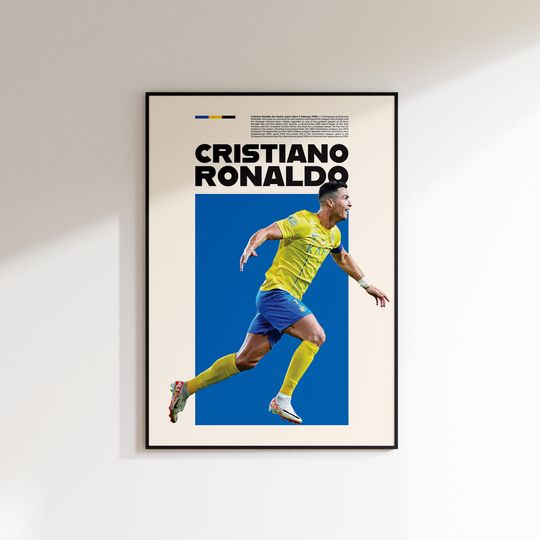 Cristiano Ronaldo Poster, Al-Nassr Poster Minimalist, Cristiano Ronaldo Print Art, Office Wall Art, Bedroom art, Gift Poster, Al-Nassr Gift