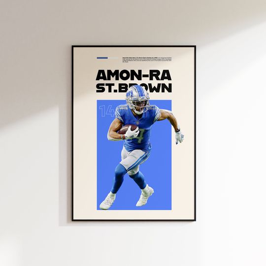 Amon-Ra St. Brown Print, Amon-Ra St. Brown Poster, Football Wall Art, Amon-Ra St. Brown Printable, Super Bowl Print, Detroit Lions
