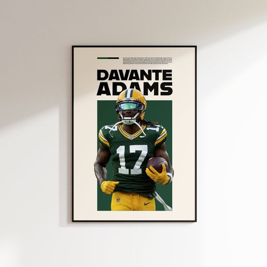 Davante Adams Print, Davante Adams Poster, Davante Adams Printable, Super Bowl Print, Green Bay Packers, Football Fan Art Poster