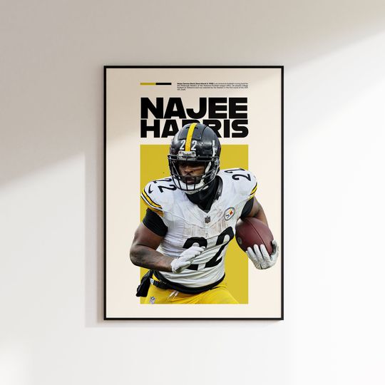 Najee Harris Print, Najee Harris Poster, Najee Harris  Printable, Super Bowl Print, Pittsburgh Steeler Poster