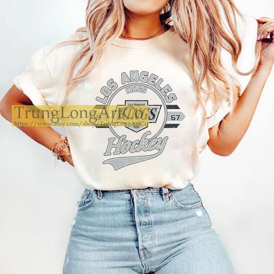 Discover Vintage Los Angeles Kings Ice Hockey Crewneck Sweatshirt, Custom Hockey Sweatshirt, Gifts for Kings fans , Unisex , Tee ,Trending