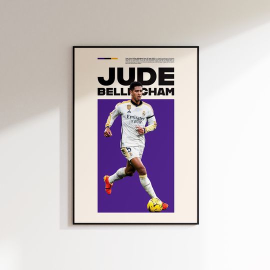 Discover Jude Bellingham Poster, Real Madrid Poster Minimalist, Jude Bellingham Print Art, Office Wall Art, Bedroom art, Gift Poster Real Madrid