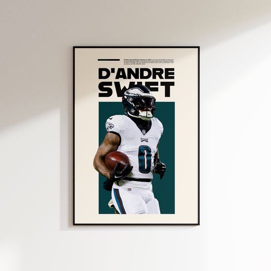 Discover D'andre Swift Print, D'andre Swift Poster, D'andre Swift Printable, Super Bowl Print, Philadelphia Eagles,  football posters.