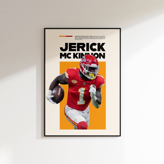 Jerick Mc Kinnon Print, Jerick Mc Kinnon Poster,  Superbowl, Kansas City Chiefs, kansas city art, kc, kansas city decor, chiefs Poster
