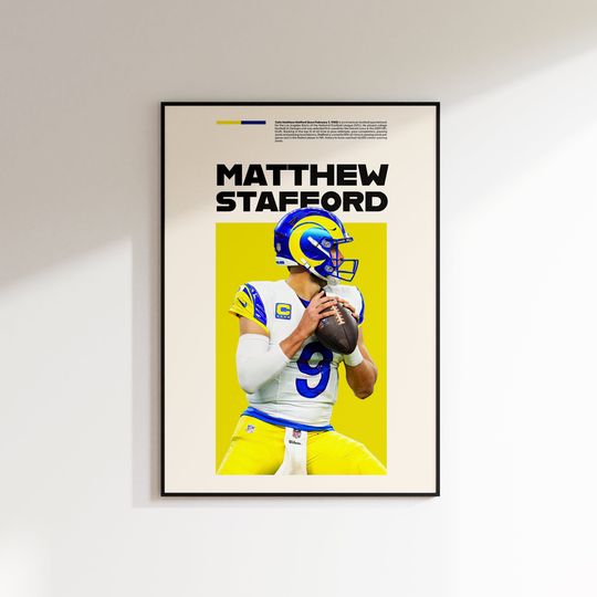 Discover Matthew Stafford Print, Matthew Stafford Poster, Matthew Stafford Printable, Super Bowl Print, Los Angeles Rams INSTANT DOWNLOAD