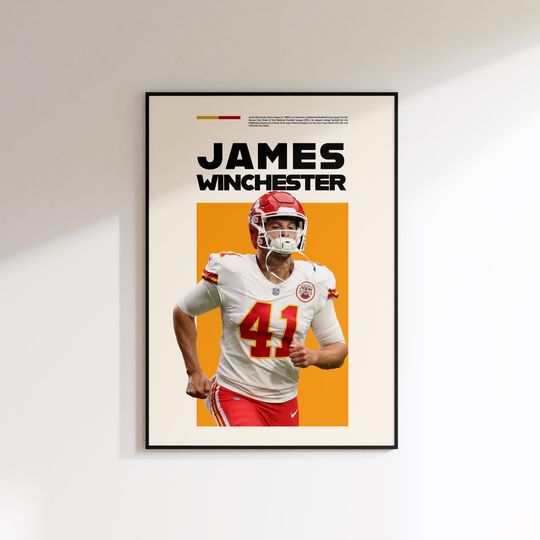 James Winchester Print, James Winchester Poster, James Winchester Printable, Super Bowl Print, Kansas City Chiefs, Football Fan Art