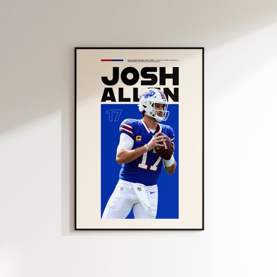 Josh Allen Print, Josh Allen Poster, Josh Allen Printable, Super Bowl Print, Buffalo Bills Poster