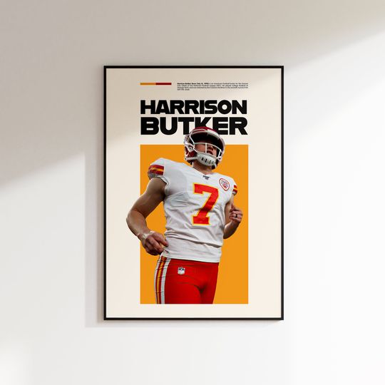 Discover Harrison Butker Print, Harrison Butker Poster, Harrison Butker Printable, Super Bowl Print, Kansas City Chiefs INSTANT DOWNLOAD
