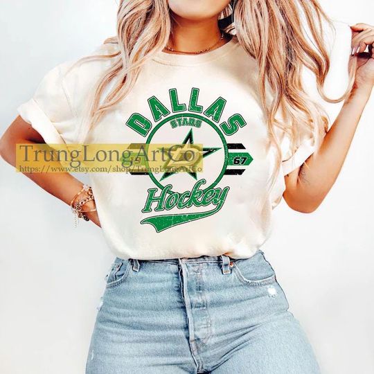 Discover Vintage Dallas Hockey Team Stars T-Shirt, Hockey Fan Shirt, Gift for Hockey Fan