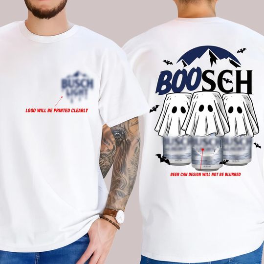Boosch Light Boo Ghost Halloween T-Shirt, Funny Ghost Beer Tee, Spooky Drinking Top, Unisex Gift for Men Women