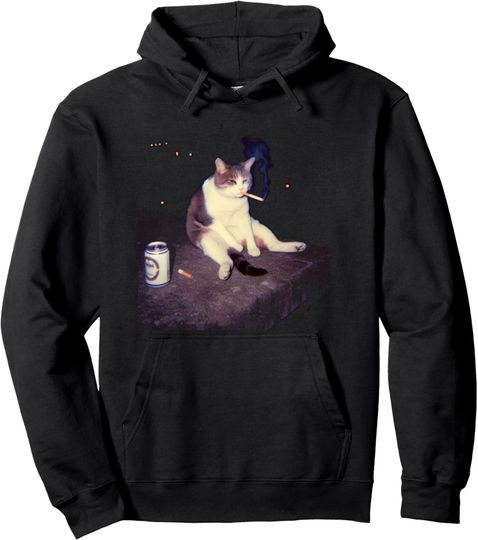 Kitten Funny Smoking Cat Meme Unisex Hoodie