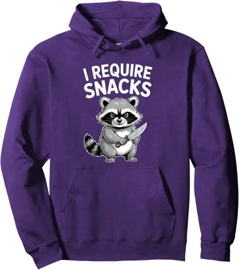 Raccoon I Require Snacks Unisex Hooded