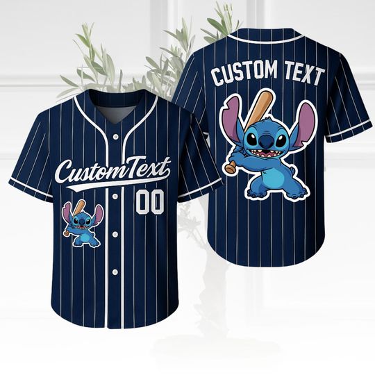 Discover Personalized Stitch Team Baseball Jersey, Disney Stitch Matching Jersey Shirt, Disney Jersey, Family Vacation Outfit, Magic Kingdom