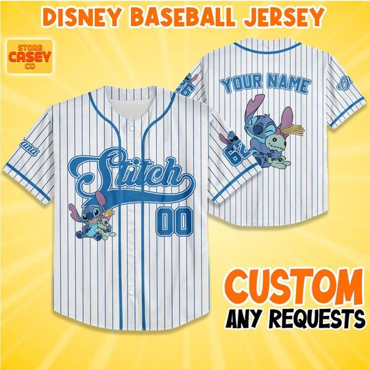 Discover Custom Disney Stitch Funny, Personalized Disneyland Jersey, Baseball Team, Mickey Mouse Birthday, Gift for Disney Fans