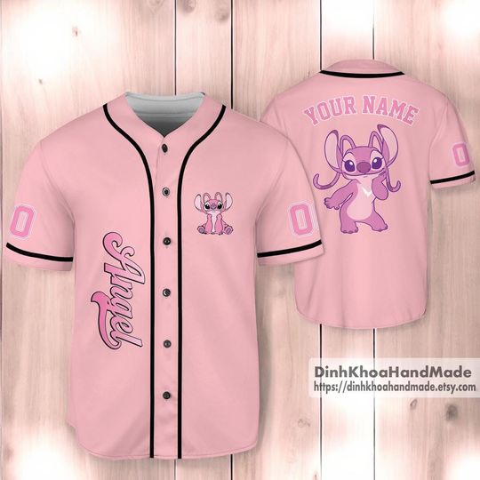 Discover Personalized Angel Stitch Baseball Jersey: Custom Unisex Kids Adult Gift