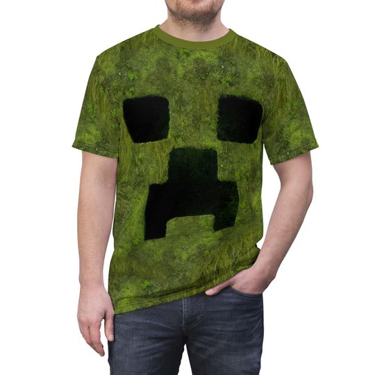 Creeper Cosplay, Games Mob Costume, Green Blocks of The Overworld Shirt
