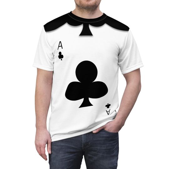 Alice in Wonderland Costume, Card Soldier Shirt, Ace of Clubs, Disney Villain Cosplay