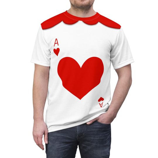 Alice in Wonderland Costume, Card Soldier Shirt, Ace of Hearts