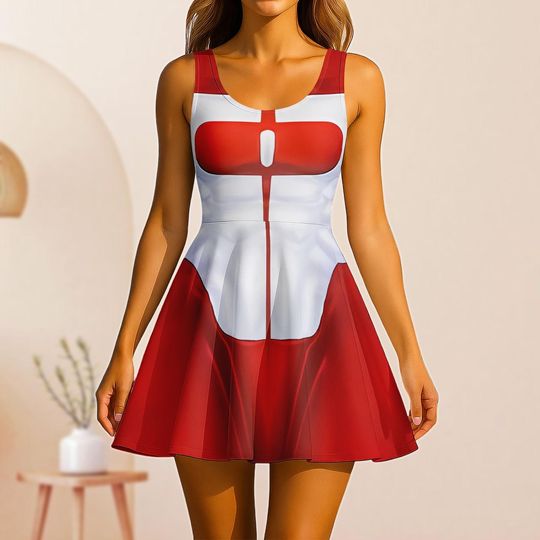 Discover Invincible Omni-Man Halloween Cosplay Skater Dress, Nolan Grayson Costume, Invincible Running Dress, Superhero Comic Book Women Outfit