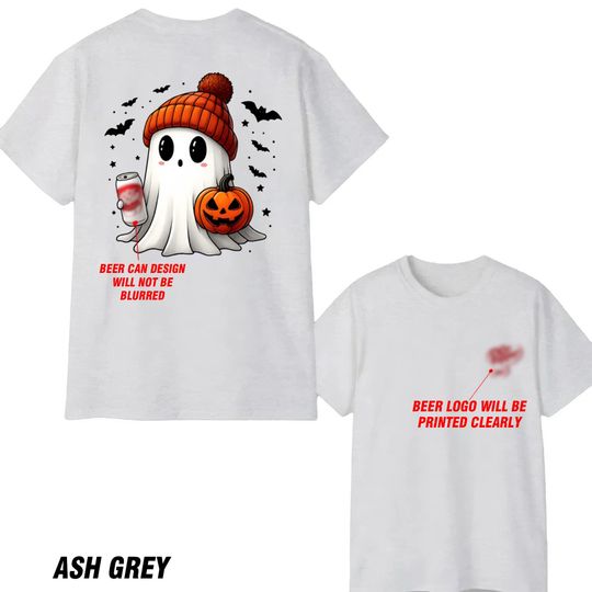 Dr Pepper Spooky Soda Ghost Halloween T-Shirt: Unisex Red Can Pumpkin Tee