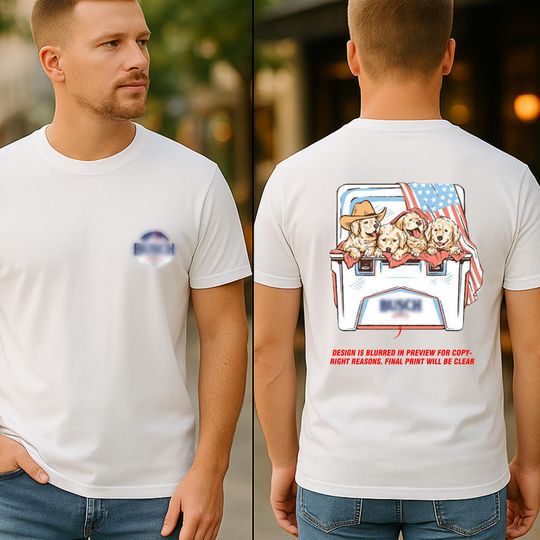 Discover Golden Retriever Beer Shirt - American Flag Dog Lover Tee