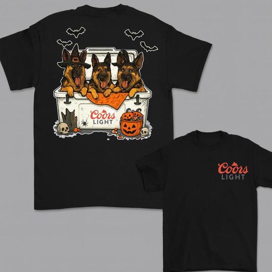 Discover Halloween Dog Shirt  Funny Beer Lover Tee with German Shepherds, Spooky Puppy T-Shirt, Gag Gift for Dog Dad or Husband
