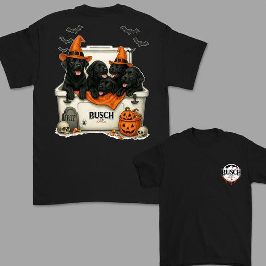 Dogs Beer Halloween T-Shirt - Black Labrador, Cute Dog Lover, Funny Puppy and Beer Tee for Men and Women