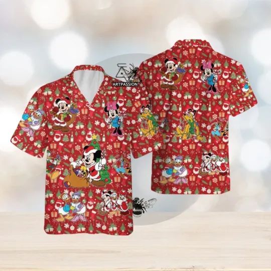 Santa Mickey Hawaiian Shirt for Men