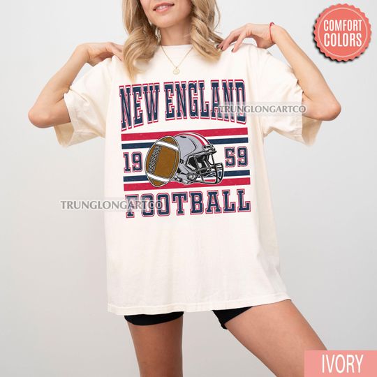 Discover Comfort Colors Vintage New England Football Sweatshirt T-Shirt, Retro New England Game Day Shirt, Football Fan Gift, New England Sports Tee
