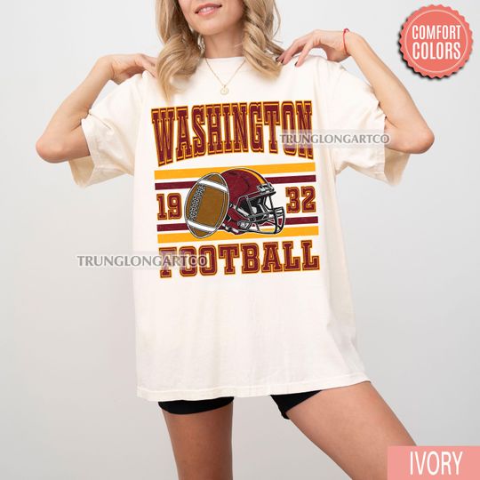 Discover Comfort Colors Vintage Washington Football Sweatshirt T-Shirt, Retro Washington Game Day Shirt, Football Fan Gift, Washington Sports Tee