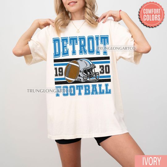 Discover Vintage Detroit Football T-Shirt, Retro Game Day Shirt, Football Fan Gift, Sports Tee