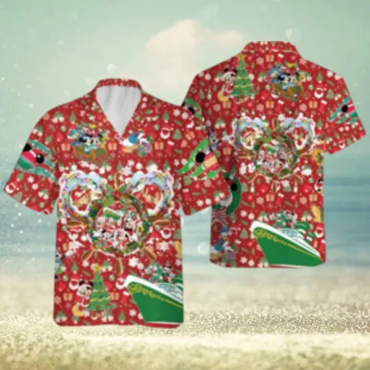 Discover Disney Cruise Hawaiian Christmas Mickey & Friends Shirt
