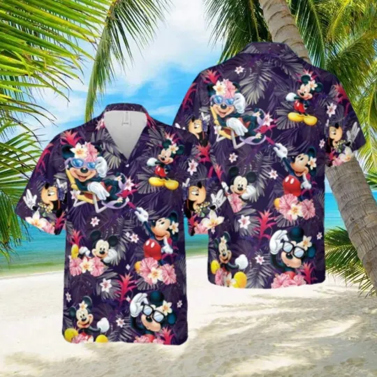Discover Tropical Aloha Mickey Mouse Hawaiian Shirt for Men