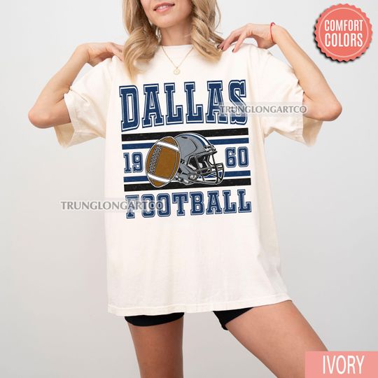 Discover Vintage Dallas Football T-Shirt, Retro Game Day Shirt, Football Fan Gift, Sports Tee