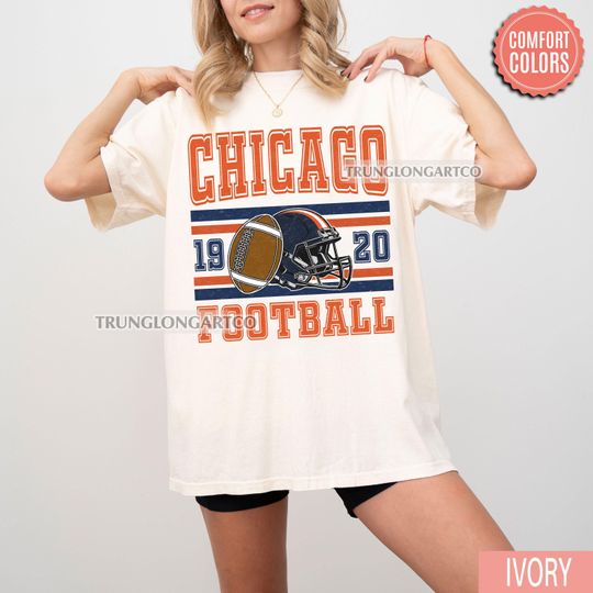Discover Vintage Chicago Football T-Shirt, Retro Game Day Shirt, Football Fan Gift, Sports Tee