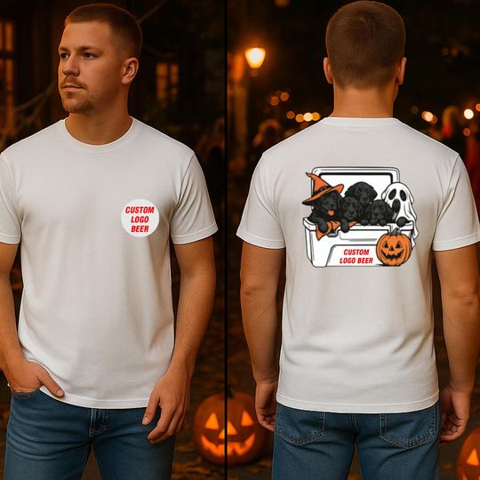 Discover Spooky Labrador Halloween T-Shirt - Funny Beer Drinking Dog Tee