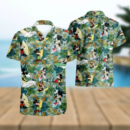 Discover Mickey Surfing Hawaiian Shirt for Men