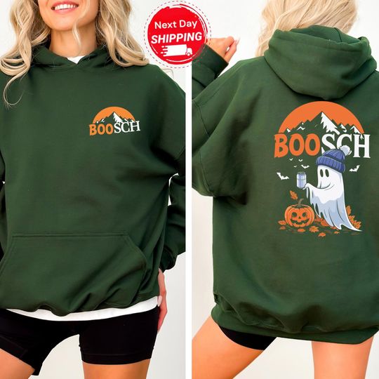 Discover Boosch Light Ghost Hoodie, Two-Sided Beer Ghost Sweatshirt, Halloween Ghost, Cute Ghost Pullover