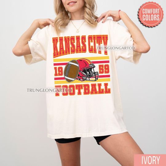 Discover Vintage Kansas City Football T-Shirt, Retro Game Day Shirt, Football Fan Gift, Sports Tee