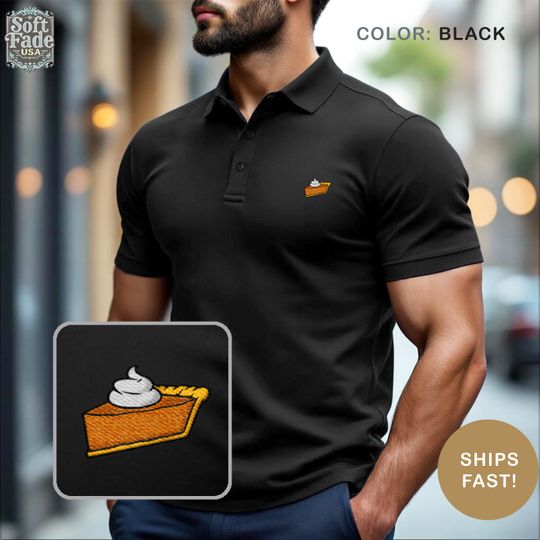 Pumpkin Pie Polo Shirt | Funny Thanksgiving Turkey Day Mens Polo
