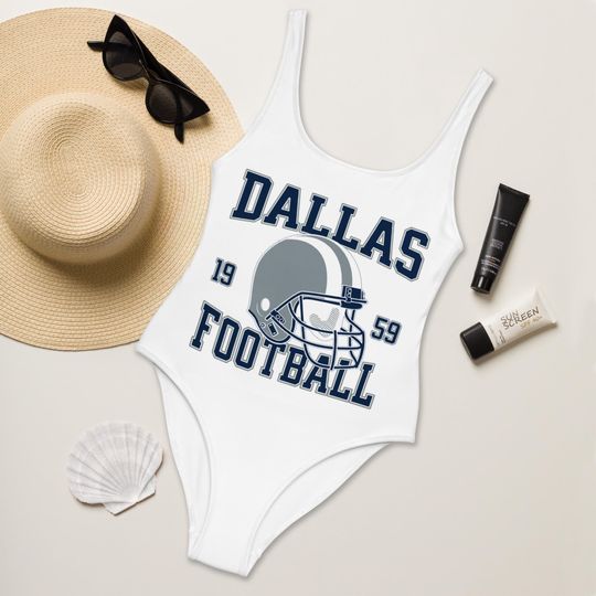 Discover Dallas Football Womens Swimsuit, Gameday Swimwear, Beach Party Swimsuit