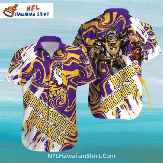 Psychedelic Swirl Minnesota Football Hawaiian Shirt , Gift for Fan