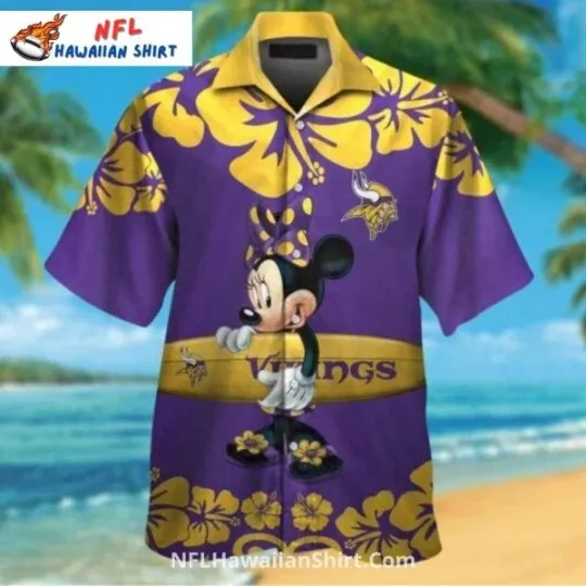 Discover Minnie Mouse Floral Minnesota Football Hawaiian Shirt , Gift for Fan