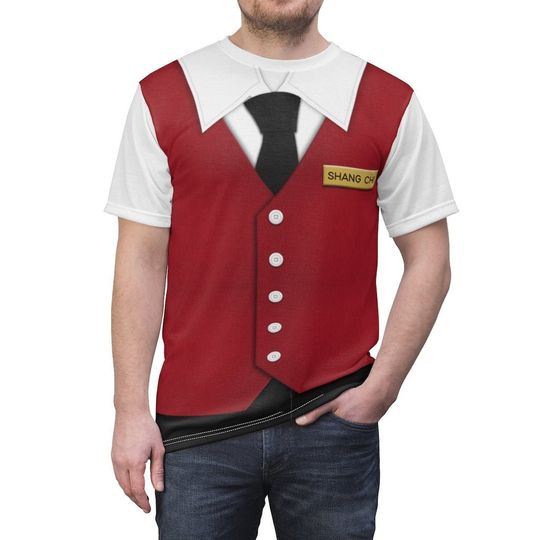 Shang Chi Red Valet Uniform Shirt, Marvel Shang Chi Costume