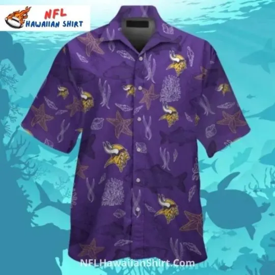 Discover Ocean Coral Pattern Minnesota Vikings Hawaiian Shirt Size S-5XL