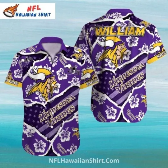 Ripped Effect Minnesota Football Hawaiian Shirt , Gift for Fan